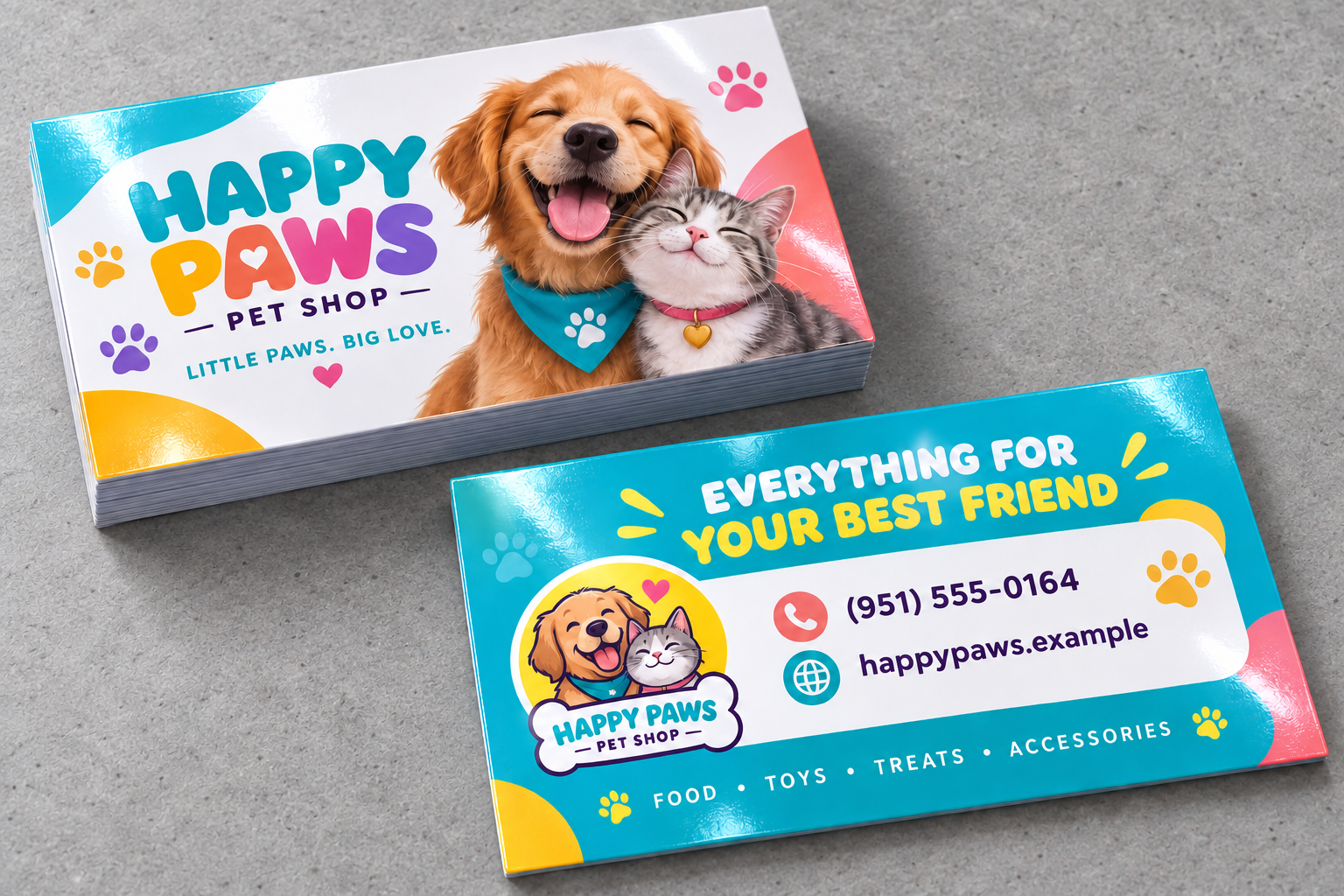 Pet shop business card design sample