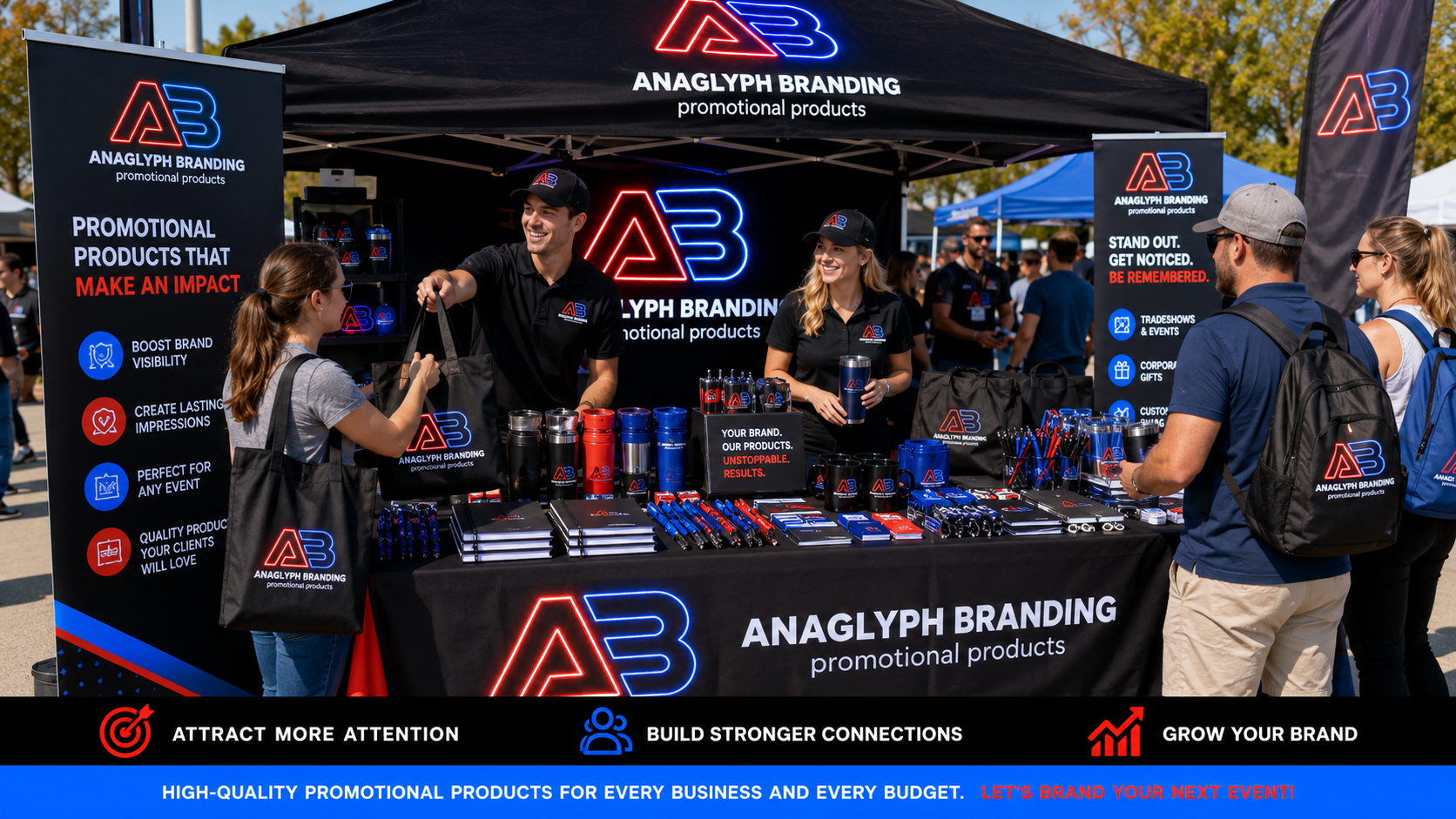 Anaglyph Branding promotional products event booth